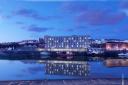 Artist impression of the proposed 100 bed hotel on Milford Haven marina. PICTURE: Holder Mathias Architects