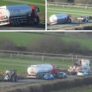 Western Telegraph reader Andreas Lindmiere photographed the tanker on the A478 this afternoon