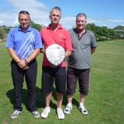 TWO DAY STABLEFORD: Winner for the second year Paul Smith with runners-up Jock Wilson and Scotty Martin. (841281)