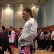 David Round looking relaxed before starting his pre-fight warm up on Saturday night. PICTURE: Milford Mercury.