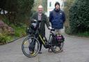 Cabinet member for residents’ services, Cllr Rhys Sinnett and Will Davies, council transport planner with the e-bikes that will soon be seen in Pembrokeshire.