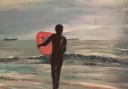 Newgale - Boogie boarding after school. Acrylic on canvas