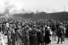 Jews arriving at the Auschwitz-Birkenau concentration camp, where they were selected to work or for extermination in the gas chambers, 1944.
