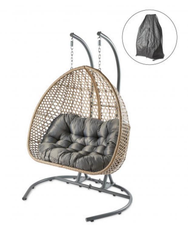 Milford Mercury: Large Hanging Egg Chair with Cover. (Aldi)