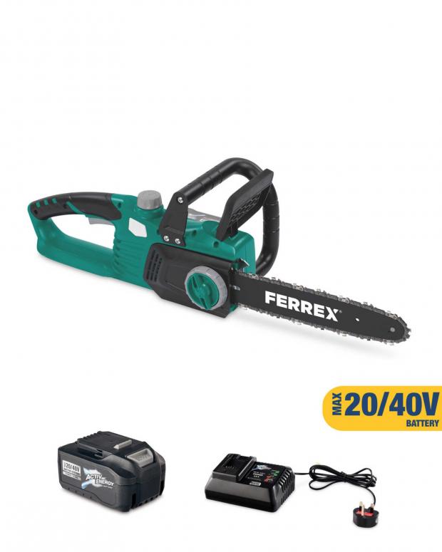 Milford Mercury:  Chainsaw 20/40V Battery & Charger (Aldi)