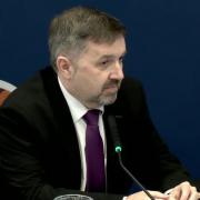 Health Minister Robin Swann, giving evidence to the UK Covid-19 Inquiry in Belfast (UK Covid-19 Inquiry/PA)