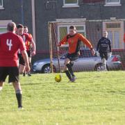 GOAL-DEN BOY: Nicky Woodrow bagged four goals for Johnston in their emphatic 9-0 win over Saundersfoot Sports. (3270020)