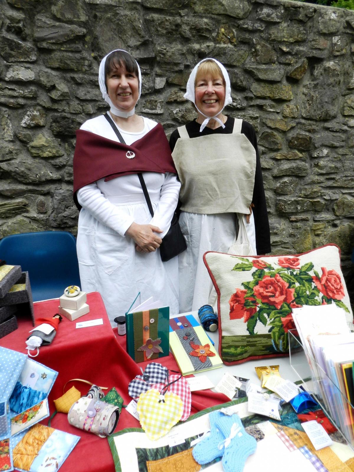 Linda Thomas, of 4 Buzy Bees, and Sandy McKenzie-Murdoch at Llandstadwell Medieval Fayre, Saturday June 20, 2015. 
PICTURE: Western Telegraph/Milford Mercury