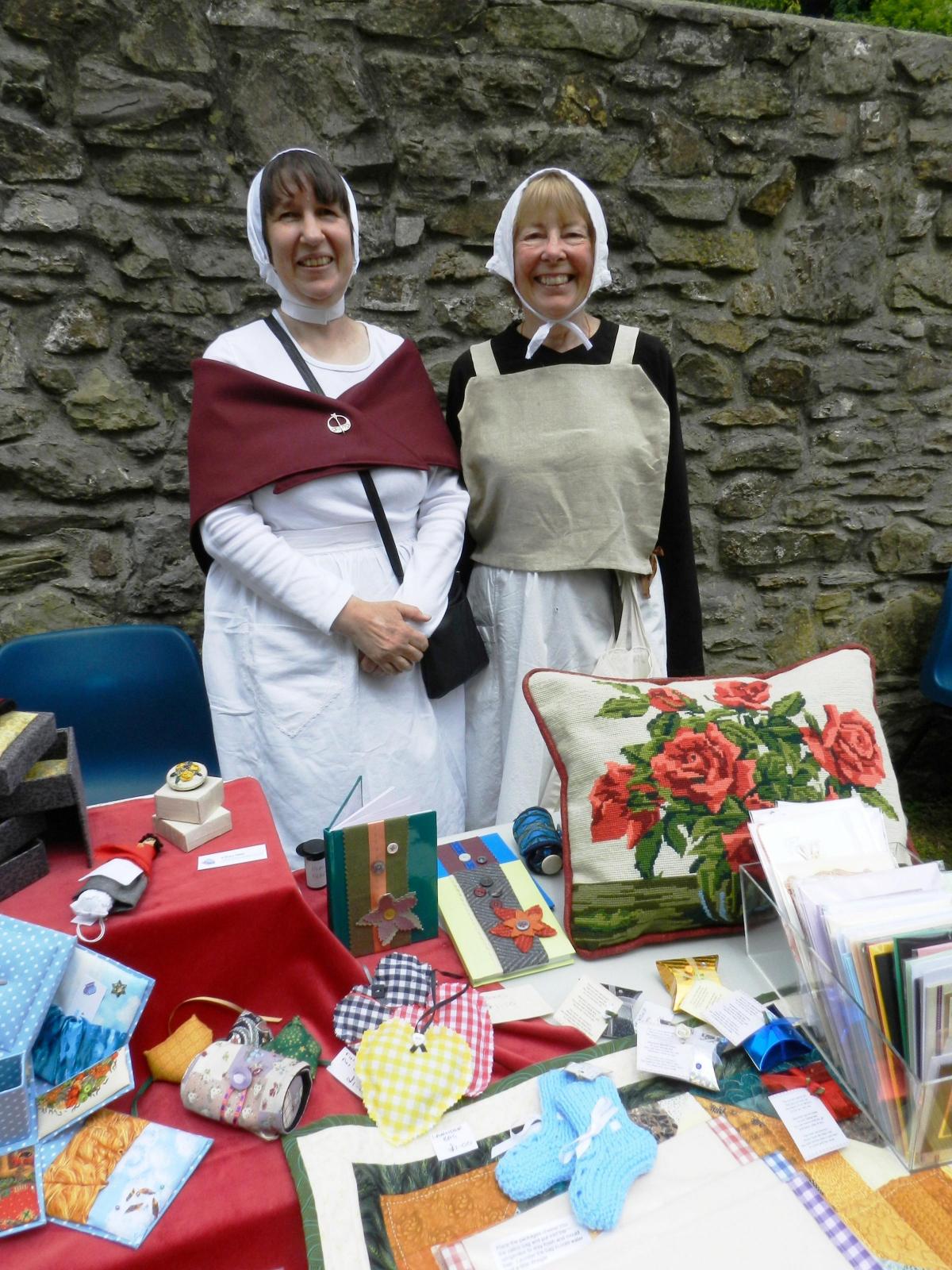 Linda Thomas, of 4 Buzy Bees, and Sandy McKenzie-Murdoch at Llandstadwell Medieval Fayre, Saturday June 20, 2015. 
PICTURE: Western Telegraph/Milford Mercury
